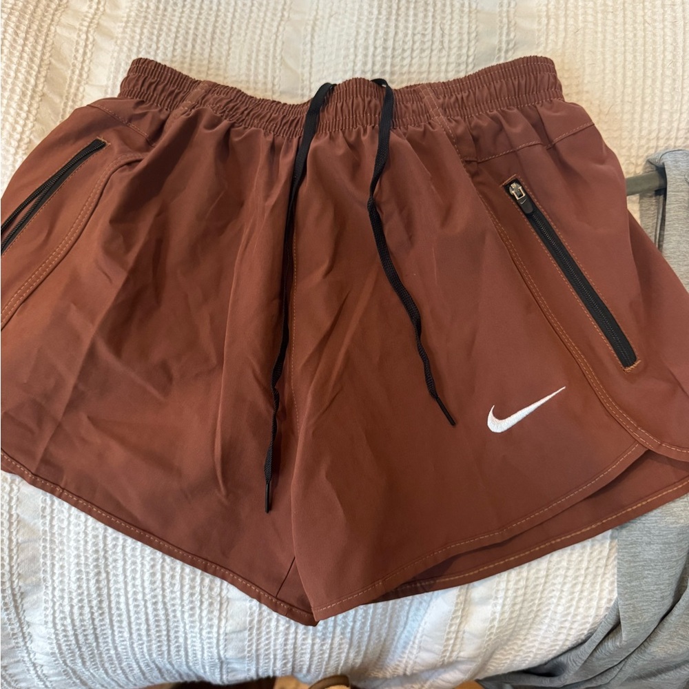 Nike Rust Brown Shorts with Black Accents
